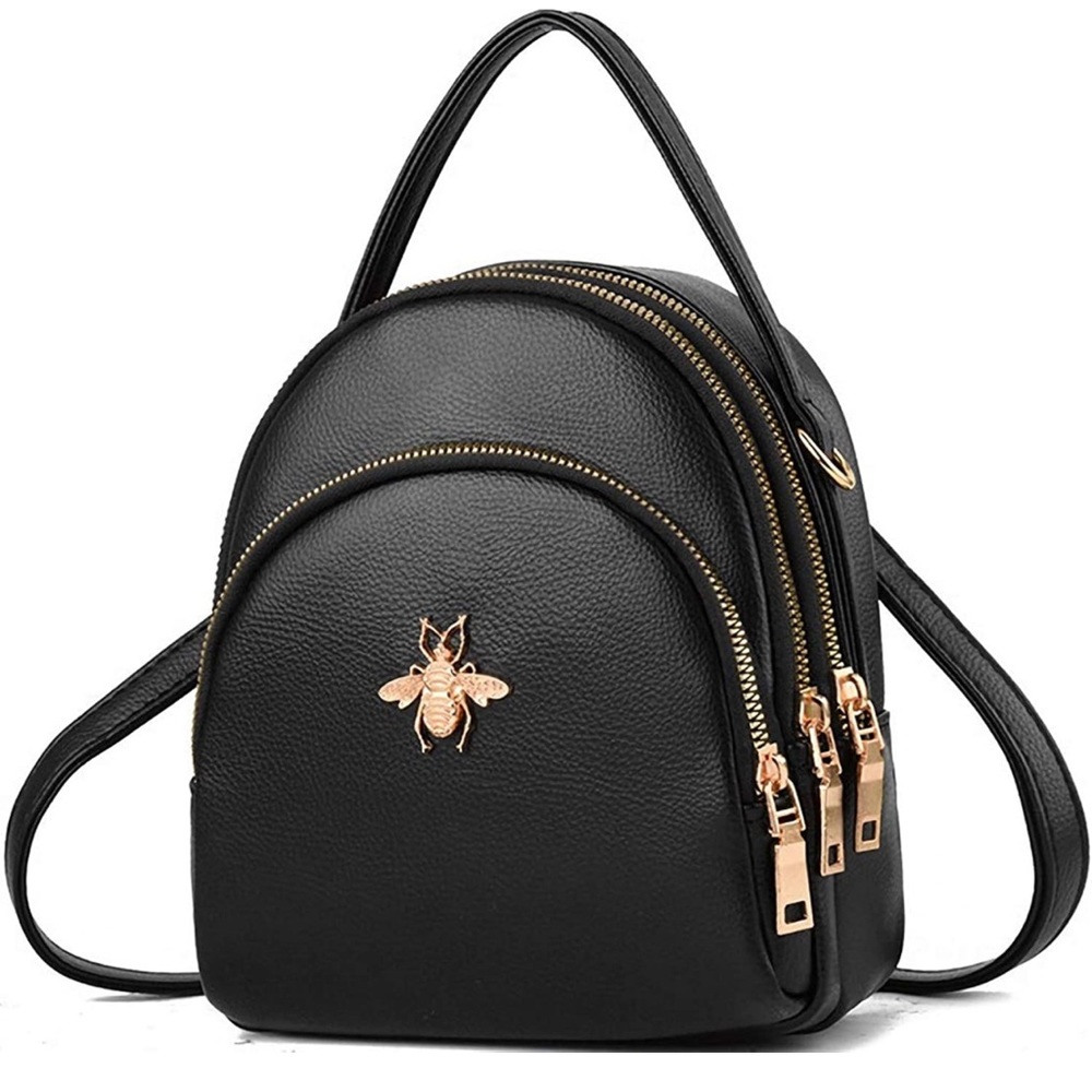 NUWA Mini Black Pebbled Faux Leather Crossbody Bag Mini Purse Shoulder Bag